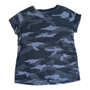 ATHLETA GIRL Black Camo Daily Tee Girls XL 14 Activewear 100% Cotton Workout